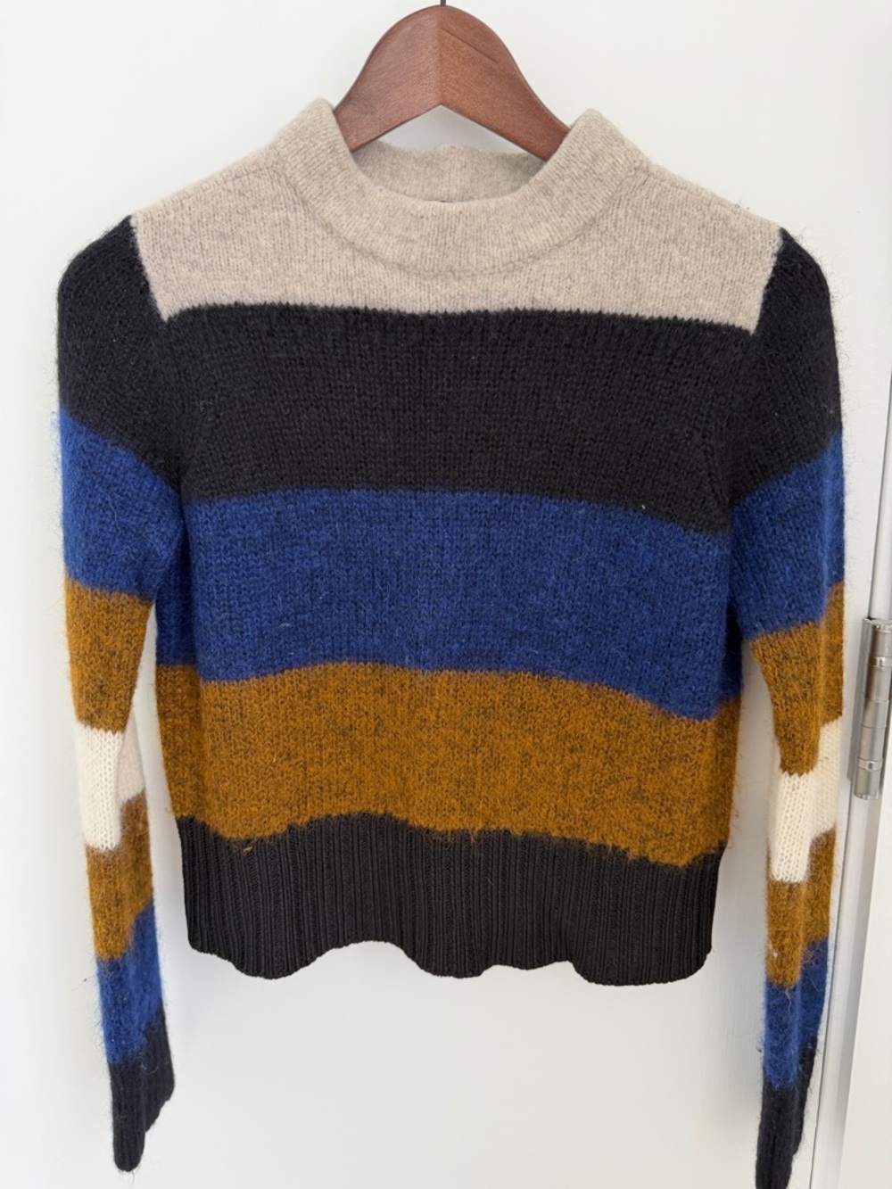 rag & bone size XS Striped Mohair-Blend Crewneck Sweater